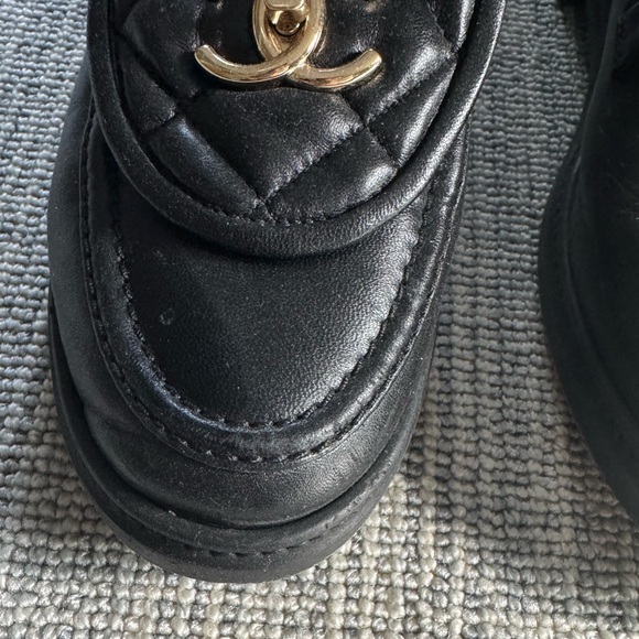 Authentic Chanel Quilted Black Loafers - Picture 4 of 11